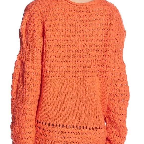 NWT Only 1 left Free People Orange chunky sweater - Picture 3 of 3